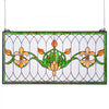 VEVOR Stained Glass Window Panel, 32 x 17 in, Tiffany Style Hanging Transom Window Panel with Chain, Large Horizontal Rectangle Stain Glass, Vintage Traditional Art Handcrafts for Kitchen Home Decor