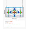 VEVOR Stained Glass Window Panel, 26 x 16 in, Tiffany Style Hanging Transom Window Panel with Chain, Large Horizontal Rectangle Stain Glass, Vintage Traditional Art Handcrafts for Kitchen Home Decor