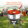 VEVOR 10 Qt Fish and Wing Fryer, Aluminum Propane Fish Fryer Kit, Outdoor Deep Fryer Seafood Pot with Thermometer, Strainer Basket, and 54,000 BTUs Propane Burners, for Outdoor and Backyard Cooking