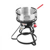 VEVOR 10 Qt Fish and Wing Fryer, Aluminum Propane Fish Fryer Kit, Outdoor Deep Fryer Seafood Pot with Thermometer, Strainer Basket, and 54,000 BTUs Propane Burners, for Outdoor and Backyard Cooking