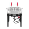 VEVOR 18 Qt Fish and Wing Fryer with Double Basket, Aluminum Propane Fish Fryer Kit, Outdoor Deep Fryer Seafood Pot with Thermometer and 58,000 BTUs Propane Burners, for Outdoor and Backyard Cooking