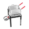 VEVOR 18 Qt Fish and Wing Fryer with Double Basket, Aluminum Propane Fish Fryer Kit, Outdoor Deep Fryer Seafood Pot with Thermometer and 58,000 BTUs Propane Burners, for Outdoor and Backyard Cooking
