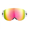 VEVOR Frameless Ski Goggles, Spherical Lens with Pink Revo Coating, OTG Anti fog Snow Goggles for Men Women Youth, TPU Frame & Ventilation Structure, Suitable for Skiing, Skating, Snowboarding