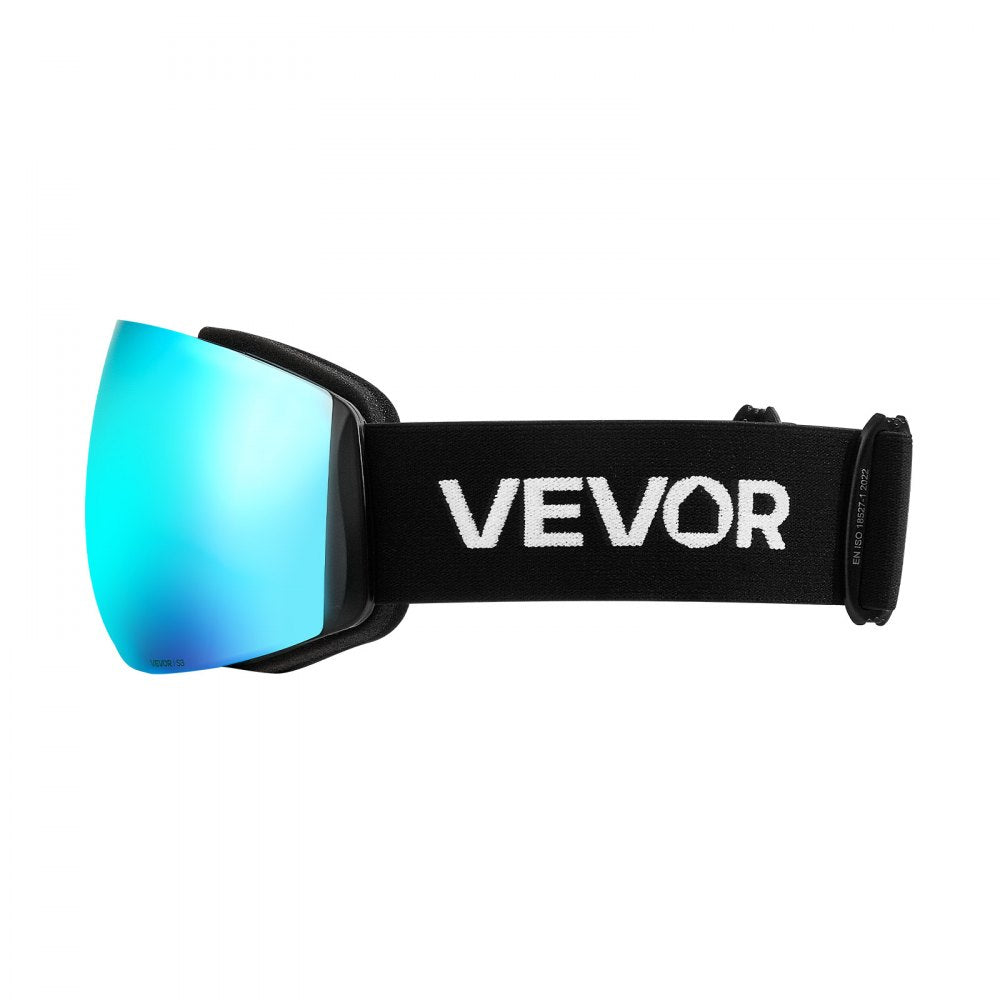VEVOR Frameless Ski Goggles, Spherical Lens with Blue Revo Coating, OTG Anti fog Snow Goggles for Men Women Youth, TPU Frame & Ventilation Structure, Suitable for Skiing, Skating, Snowboarding