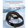 VEVOR Frameless Ski Goggles, Spherical Lens with Silver Mirror Revo Coating, OTG Anti fog Snow Goggles for Men Women, TPU Frame & Ventilation Structure, Suitable for Skiing, Skating, Snowboarding