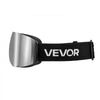 VEVOR Frameless Ski Goggles, Spherical Lens with Silver Mirror Revo Coating, OTG Anti fog Snow Goggles for Men Women, TPU Frame & Ventilation Structure, Suitable for Skiing, Skating, Snowboarding