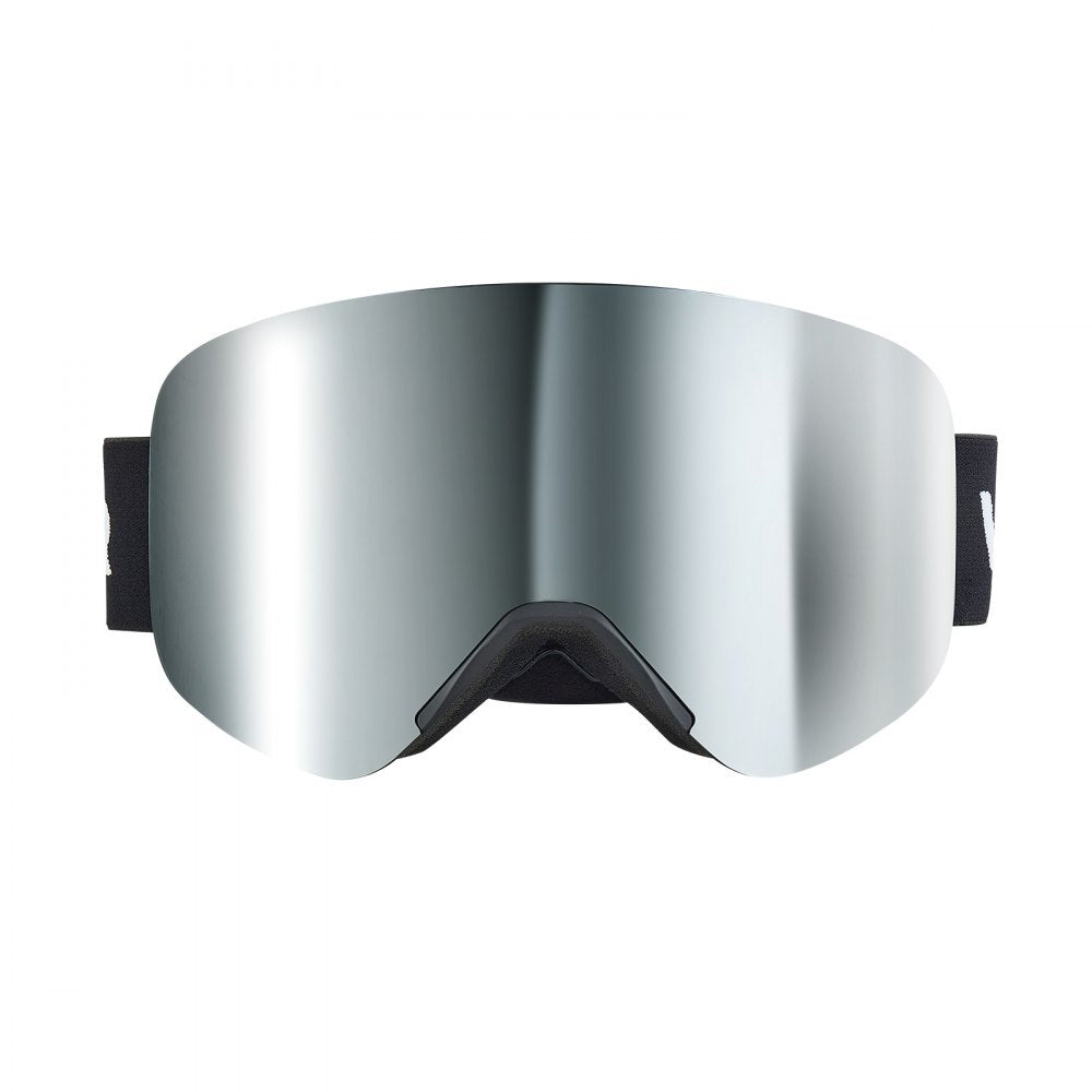 VEVOR Frameless Ski Goggles, Magnet Cylindrical Lens with Silver Mirror Revo Coating, OTG Anti fog Snow Goggles for Men Women, TPU Frame & Ventilation Structure, Fit for Skiing, Skating, Snowboarding