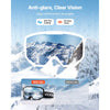 VEVOR Ski Goggles, Cylindrical Lens with Ice Blue Revo Coating, OTG Anti fog Snow Goggles for Men Women Youth, TPU Frame & Ventilation Structure, Suitable for Skiing, Skating, Snowboarding, Cycling