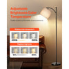 VEVOR Dimmable Floor Lamp, Color Temperature & Brightness Adjustable, Modern Standing Lamp with Remote Control, Foot Switch Floor Lamp for Living Room, Bedroom, Office(LED Bulb, Lampshade Included)