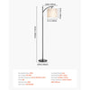 VEVOR Dimmable Floor Lamp, Color Temperature & Brightness Adjustable, Modern Standing Lamp with Remote Control, Foot Switch Floor Lamp for Living Room, Bedroom, Office(LED Bulb, Lampshade Included)