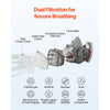 VEVOR Respirator Mask, Reusable Half Face Cover with Safety Glasses and Filters, Organic Vapor Mask and Dust-proof Face Cover, for Painting, Polishing, Welding, Woodworking and Other Work Protection