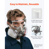 VEVOR Respirator Mask, Reusable Half Face Cover with Safety Glasses and Filters, Organic Vapor Mask and Dust-proof Face Cover, for Painting, Polishing, Welding, Woodworking and Other Work Protection