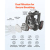 VEVOR Respirator Mask, Reusable Respirator Full Face Gas Cover with Filters, Organic Vapor Mask and Dust-proof Face Cover, for Painting, Polishing, Welding, Woodworking and Other Work Protection
