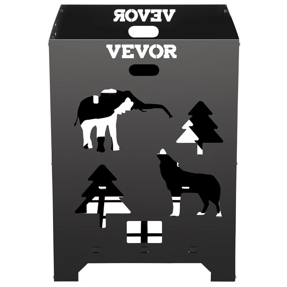 VEVOR Burn Barrel, 21x21x27 inch Burn Cage, Carbon Steel Cage Incinerator, Incinerator Barrel with Lid and Handle for Outdoors