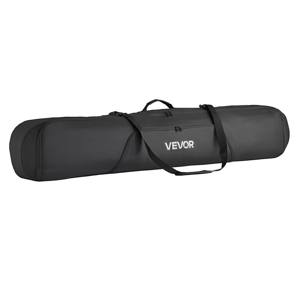 VEVOR Snowboard Bag, Up to 65 in/165 cm, Padded Skis & Snowboards Bag for Air Travel, 600D Waterproof Oxford Fabric, with Adjustable Inner Straps, for Skis Poles Goggles Gloves Helmet Boots (Black)