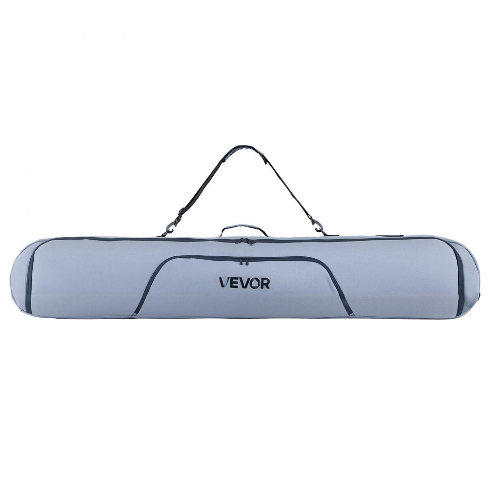 VEVOR Snowboard Bag, Up to 65 in/165 cm, Padded Skis & Snowboards Bag for Air Travel, 600D Waterproof Oxford Fabric, with Adjustable Inner Straps, for Skis Poles Goggles Gloves Helmet Boots (Gray)