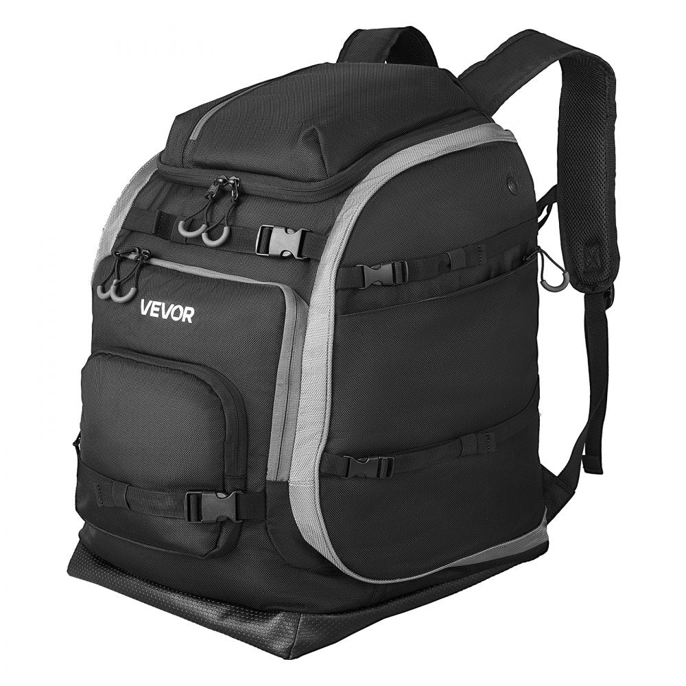 VEVOR Ski Boot Bag, 70L, Snowboard Boots Travel Backpack for Men Women, with Waterproof Exterior & Bottom, Durable 1680D Oxford, Bag for Skis, Snowboard, Helmet, Goggles, Gloves, Accessories (Black)