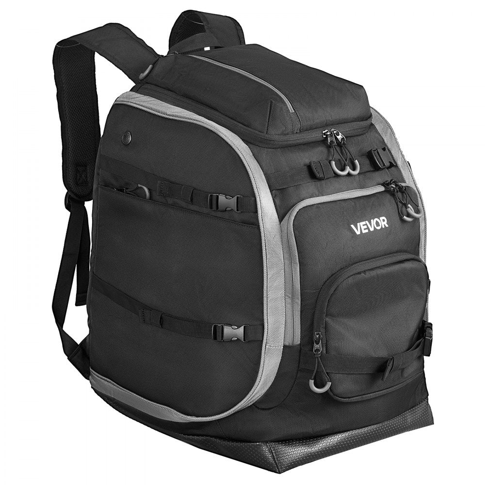 VEVOR Ski Boot Bag, 70L, Snowboard Boots Travel Backpack for Men Women, with Waterproof Exterior & Bottom, Durable 1680D Oxford, Bag for Skis, Snowboard, Helmet, Goggles, Gloves, Accessories (Black)