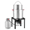 VEVOR 60 Qt Seafood Boiling Kit with Strainer, Aluminum Crawfish Boiler, Outdoor Backyard Cooking for Crab, Shrimp, Lobster, Soup, Deep Fryer Steamer Set with Stand and 110,000 BTU Propane Burner