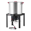 VEVOR 60 Qt Seafood Boiling Kit with Strainer, Aluminum Crawfish Boiler, Outdoor Backyard Cooking for Crab, Shrimp, Lobster, Soup, Deep Fryer Steamer Set with Stand and 110,000 BTU Propane Burner