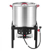 VEVOR 80 Qt Seafood Boiling Kit with Strainer, Aluminum Crawfish Boiler, Outdoor Backyard Cooking for Crab, Shrimp, Lobster, Soup, Deep Fryer Steamer Set with Stand and 110,000 BTU Propane Burner
