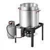 VEVOR 80 Qt Seafood Boiling Kit with Strainer, Aluminum Crawfish Boiler, Outdoor Backyard Cooking for Crab, Shrimp, Lobster, Soup, Deep Fryer Steamer Set with Stand and 110,000 BTU Propane Burner