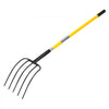 VEVOR Garden Fork, 5-Tine Gardening Pitchfork with Fiberglass Handle, 57 in Heavy Duty Digging Fork with Y Grip, Forged Steel Spading Fork for Hay Potato Composting Transplanting Aeration