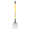 VEVOR Garden Fork, 5-Tine Gardening Pitchfork with Fiberglass Handle, 57 in Heavy Duty Digging Fork with Y Grip, Forged Steel Spading Fork for Hay Potato Composting Transplanting Aeration