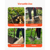VEVOR Broad Fork, 5-Tine Pitchfork with Dual Fiberglass Handles, Heavy Duty Garden Fork , Ergonomic U-Shaped Design Broadfork Hand Tiller, Gardening Tool for Composting Transplanting Aeration