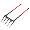 VEVOR Broad Fork, 5-Tine Pitchfork with Dual Fiberglass Handles, Heavy Duty Garden Fork , Ergonomic U-Shaped Design Broadfork Hand Tiller, Gardening Tool for Composting Transplanting Aeration