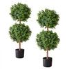 VEVOR Artificial Topiary Boxwood Double Ball, 2 Set 36 inch Faux Boxwood Plant Balls, Fake Silk Tree Look Real, Easy Assembly for Decor Front Porch Outdoor Patio Garden Balcony Backyard Indoor