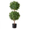 VEVOR Artificial Topiary Boxwood Double Ball, 2 Set 36 inch Faux Boxwood Plant Balls, Fake Silk Tree Look Real, Easy Assembly for Decor Front Porch Outdoor Patio Garden Balcony Backyard Indoor