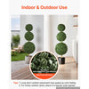 VEVOR Artificial Boxwood Topiary Triple Ball 3 Ft Set of 2 Greenery Decor, Premium PE Fake Trees, Year-Round Indoor & Outdoor Faux Green Plant for Front Door, Entryway, Porch, Balcony, Patio, Garden