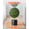 VEVOR Artificial Boxwood Topiary Triple Ball 3 Ft Set of 2 Greenery Decor, Premium PE Fake Trees, Year-Round Indoor & Outdoor Faux Green Plant for Front Door, Entryway, Porch, Balcony, Patio, Garden