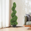 VEVOR 2 pcs. Artificial Boxwood Tower Topiary Spiral Artificial Plant 91cm high Decorative Plant Green Plastic PE Iron Topiary Plants incl. 10 pcs. Replacement Leaves