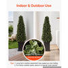 VEVOR Artificial Boxwood Topiary 3.3 Ft Set of 2 with Sturdy Pot Greenery, Premium PE Fake Trees, Year-Round Indoor & Outdoor Faux Green Plant for Front Door, Entryway, Porch, Balcony, Patio, Garden
