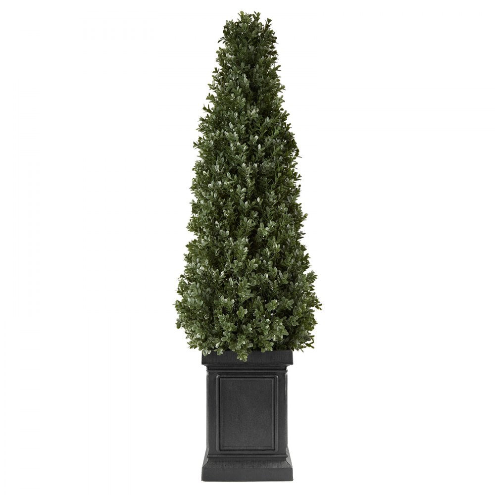 VEVOR Artificial Boxwood Topiary 3.3 Ft Set of 2 with Sturdy Pot Greenery, Premium PE Fake Trees, Year-Round Indoor & Outdoor Faux Green Plant for Front Door, Entryway, Porch, Balcony, Patio, Garden