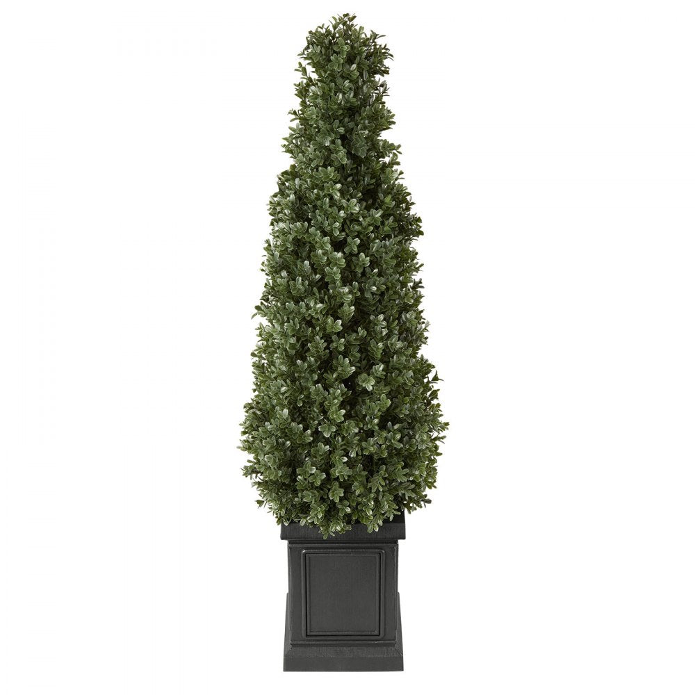 VEVOR Artificial Boxwood Topiary 3.3 Ft Set of 2 with Sturdy Pot Greenery, Premium PE Fake Trees, Year-Round Indoor & Outdoor Faux Green Plant for Front Door, Entryway, Porch, Balcony, Patio, Garden