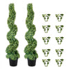 VEVOR 2 pcs. Artificial Boxwood Tower Topiary Spiral Artificial Plant 122cm high Decorative Plant Green Plastic PE Iron Topiary Plants incl. 10 pcs. Replacement Leaves