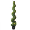 VEVOR Artificial Boxwood Topiary Tree, 60 inch Tall (2 Pieces), Spiral Faux Topiary Trees, Faux Plant w/ Extra Leaves & Pot & Small Decoration, UV Rated Greenery Set for Home Decor Indoor/Outdoor