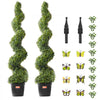 VEVOR Artificial Boxwood Topiary Tree, 60 inch Tall (2 Pieces), Spiral Faux Topiary Trees, Faux Plant w/ Extra Leaves & Pot & Small Decoration, UV Rated Greenery Set for Home Decor Indoor/Outdoor