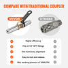 VEVOR Grease Gun Coupler, 10000 PSI High Pressure, 6-Jaw Locking, Quick Release Grease Gun Tip with Hose/Zerk Fittings Cleaner, Compatible with All Grease Guns 1/8" NPT Grease Fittings for Automobiles