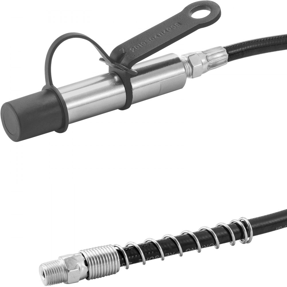 VEVOR Grease Gun Coupler, 10000 PSI High Pressure, 3-Jaw Locking, Quick Release Grease Gun Tip with Hose/Zerk Fittings Cleaner/Extension Needles, Compatible with All Grease Guns 1/8" NPT Fittings