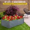 VEVOR Galvanized Raised Garden Bed, 80\" x 40\" x 19\" Metal Planter Box, Gray Steel Plant Raised Garden Bed Kit, Planter Boxes Outdoor for Growing Vegetables,Flowers,Fruits,Herbs,and Succulents