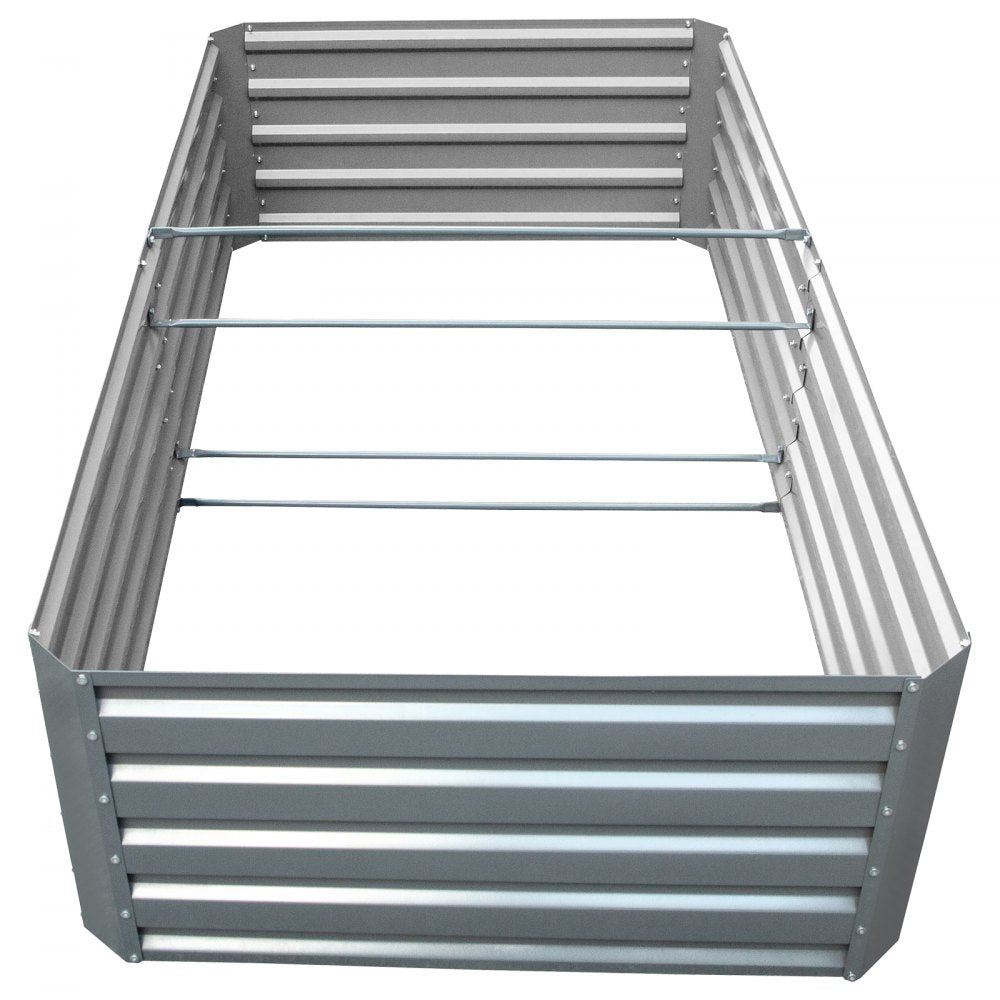 VEVOR Galvanized Raised Garden Bed, 80\" x 40\" x 19\" Metal Planter Box, Gray Steel Plant Raised Garden Bed Kit, Planter Boxes Outdoor for Growing Vegetables,Flowers,Fruits,Herbs,and Succulents