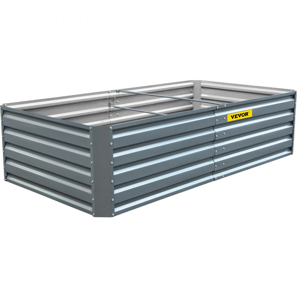 VEVOR Galvanized Raised Garden Bed, 80\" x 40\" x 19\" Metal Planter Box, Gray Steel Plant Raised Garden Bed Kit, Planter Boxes Outdoor for Growing Vegetables,Flowers,Fruits,Herbs,and Succulents
