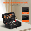 VEVOR Makeup Train Case Large Storage 3 Tiers, Convenient Carry With Handle, Strap, Professional Waterproof Oxford Makeup Storage Organizer Box, Heavy Duty Make Up Carrier, Black