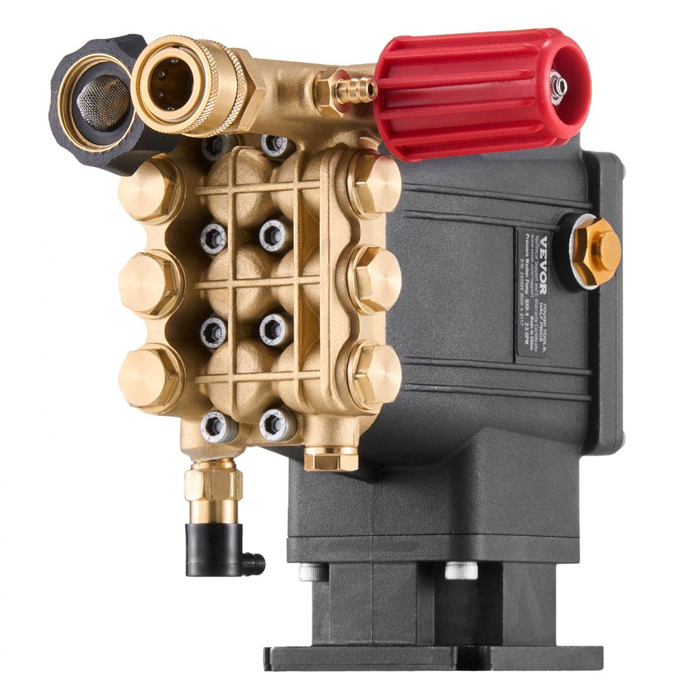 VEVOR Pressure Washer Pump, 3/4" Shaft Horizontal Triplex Plunger, 3300 PSI, 2.5GPM, Replacement Power Washer Pumps Kit with 5 Nozzles, Compatible with Simpson MorFlex 40224, 40225, 40226, Santoprene