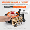 VEVOR Pressure Washer Pump, 1" Shaft Horizontal Triplex Plunger, 4000 PSI, 4.0GPM, Replacement Power Washer Pumps Kit with 5 Nozzles, Compatible with Simpson MorFlex 40224, 40225, 40226, Santoprene