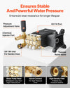 VEVOR Pressure Washer Pump, 1" Shaft Horizontal Triplex Plunger, 3600 PSI, 3.7 GPM, Replacement Power Washer Pumps Kit with Siphon Tube, Hardware, Compatible with Simpson MorFlex 40224, 40225, 40226